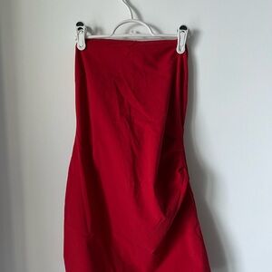 Pull&Bear Vibrant Red Strapless Dress